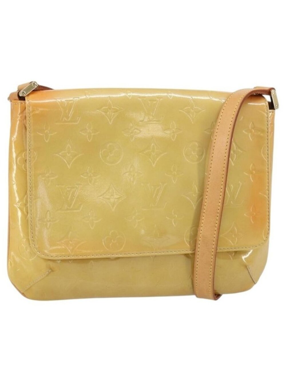 Authentic LOUIS VUITTON Monogram Vernis Thompson Street Bag Beige M91301 LV